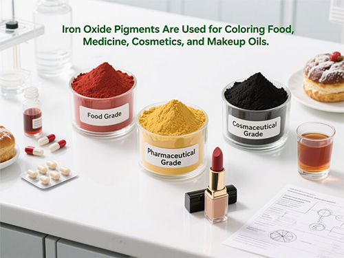 Iron Oxide Pigments Are Used for Coloring Food, Medicine, Cosmetics, and Makeup Oils